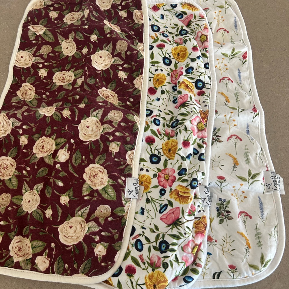 Copper pearl Burp cloths